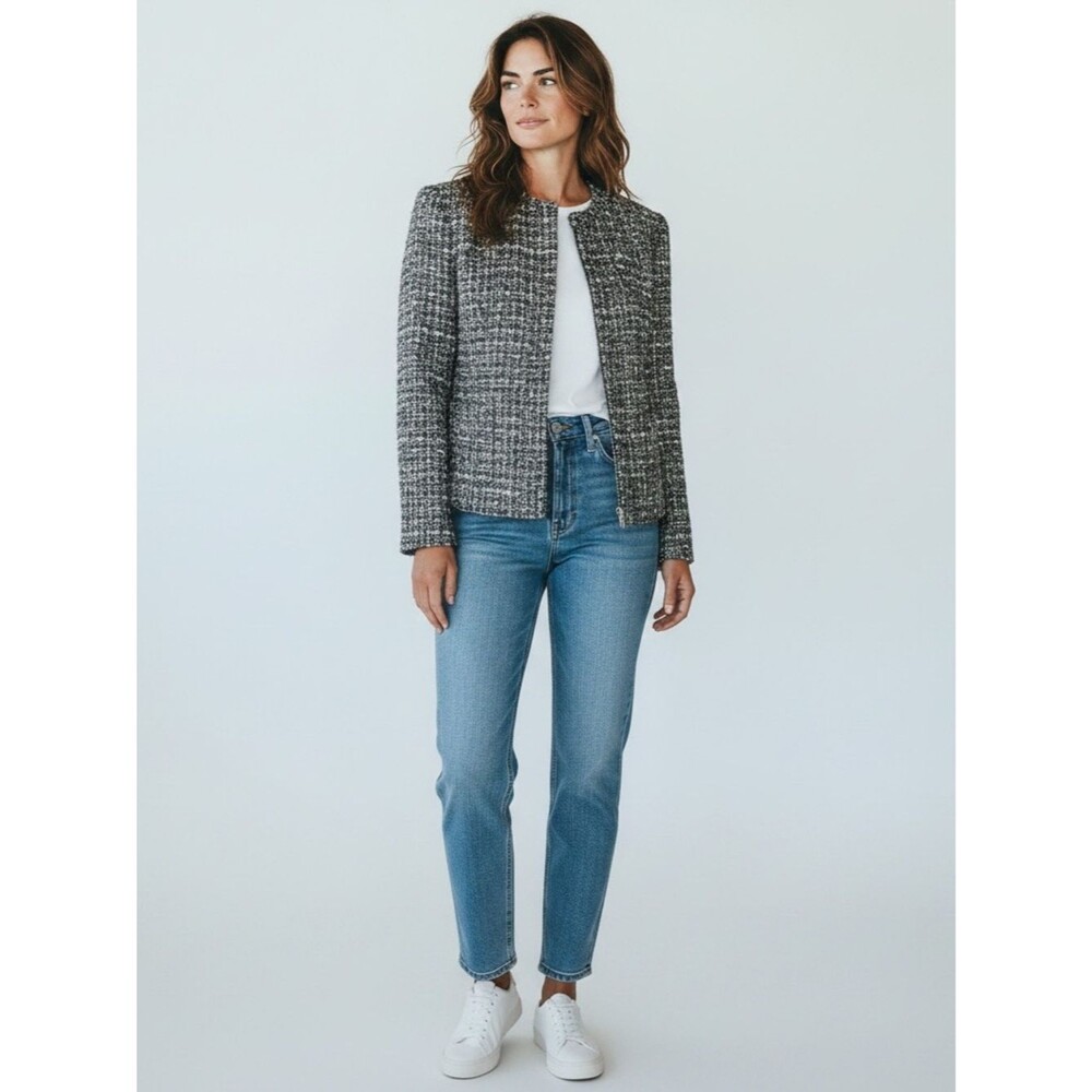 Vintage Louben Black & White Tweed Blazer Jacket